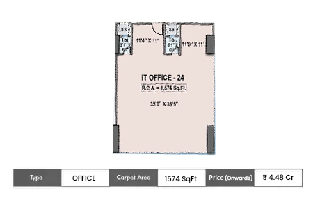 Raheja Prime Two 1574 Sq.Ft. Floor Plan